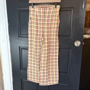 Ace & Jig Wide Leg Pants in Red and Yellow Plaid